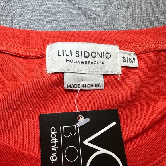 NWT Designer Tshirt Lili Sidonio‎ by Molly Bracken Orange Ruffle, Small/Medium - Picture 5 of 8